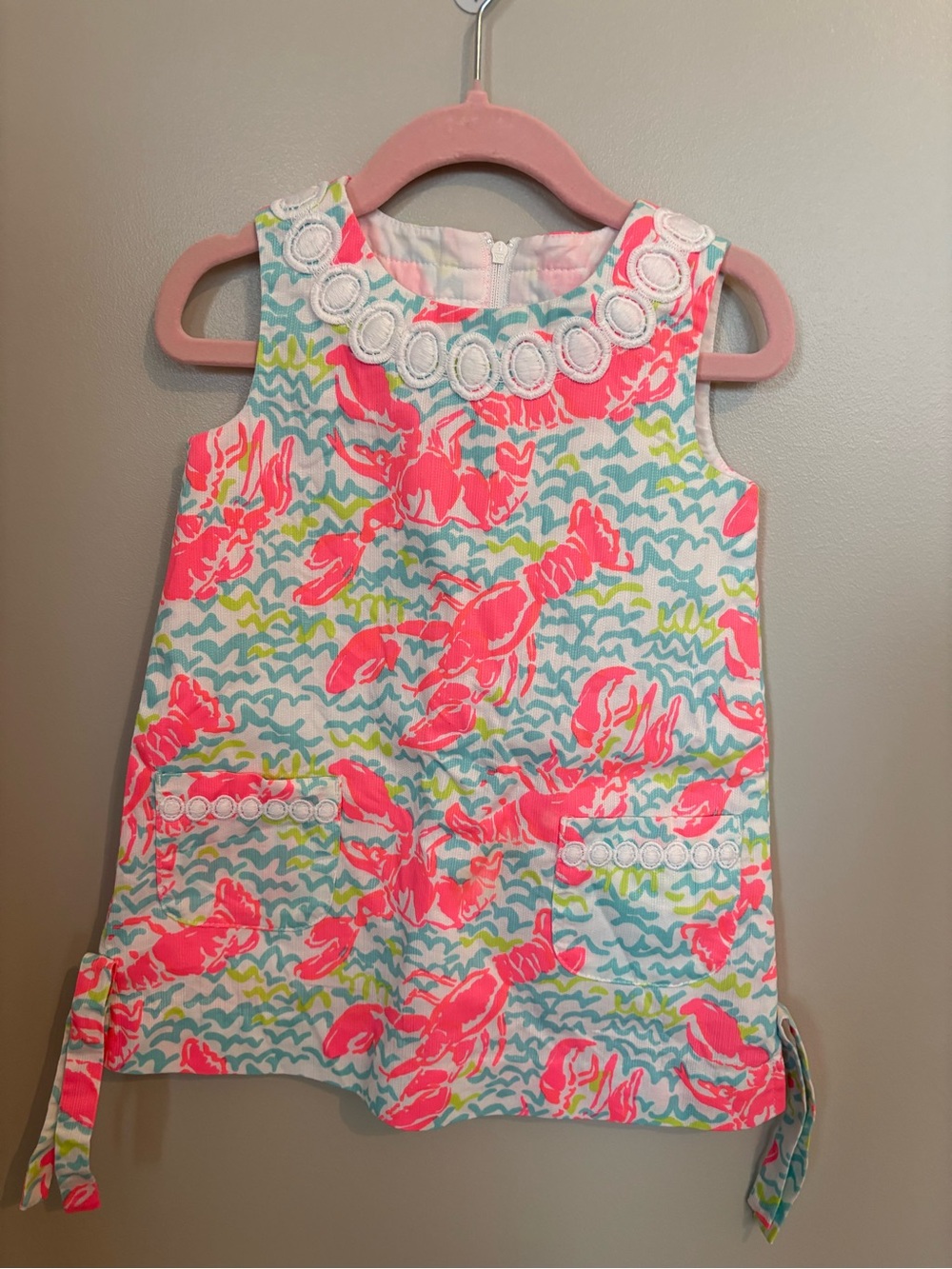 Girls' Pink Lobster Lobstah Roll Dress